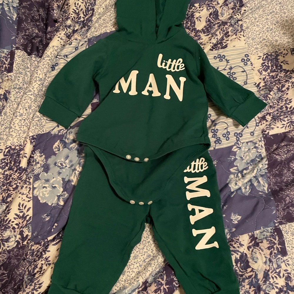 Green Kids Matching Set - Little Man